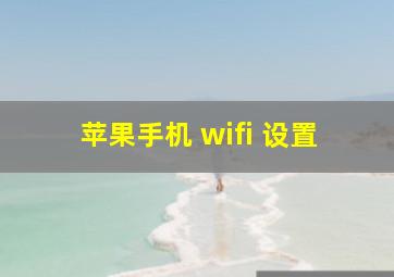 苹果手机 wifi 设置